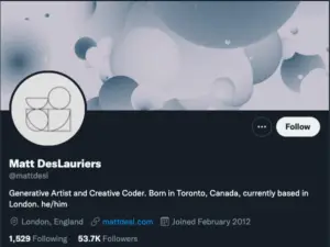 Matt-DesLauriers-Twitter-300x225 List of 26 Noteworthy Artists in the NFT Space