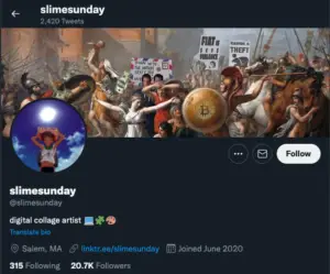 Slimesunday-twitter-300x249 List of 26 Noteworthy Artists in the NFT Space