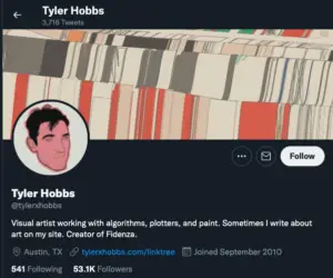 Tyler-twitter-300x250 List of 26 Noteworthy Artists in the NFT Space